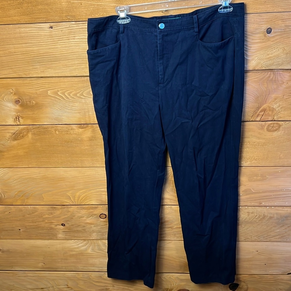 Lauren Ralph Lauren Chino Pants Womens 16 Navy Blue Straight Leg Trousers office